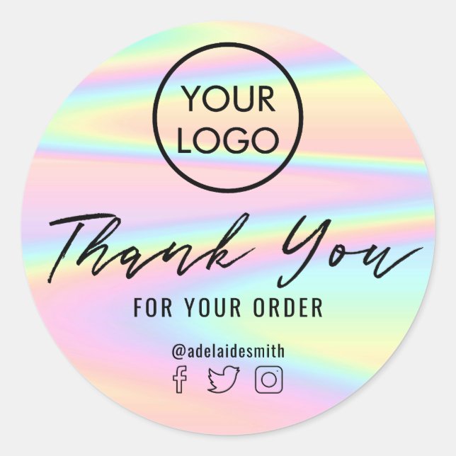 pastel texture thank you classic round sticker (Front)