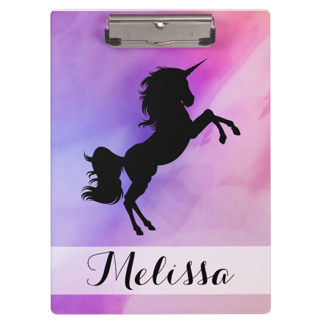Pastel Texture Unicorn  Design Clipboard (Front)