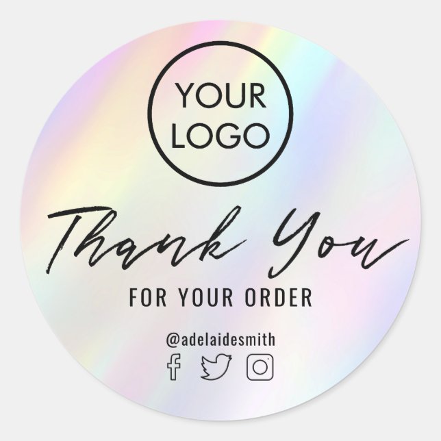 pastel thank you classic round sticker (Front)