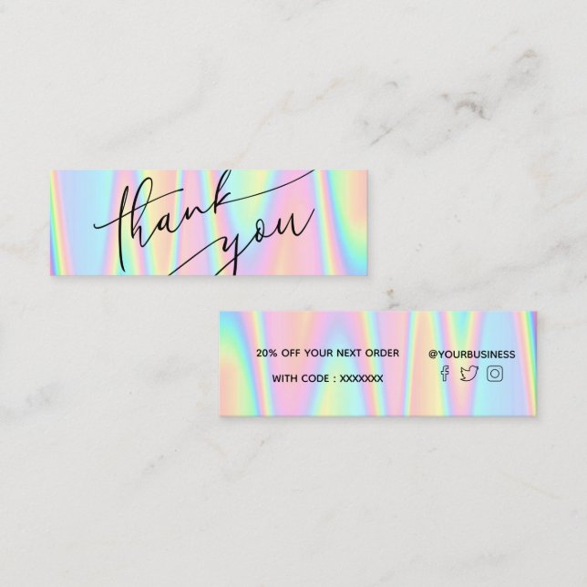 pastel thank you mini business card (Front/Back)