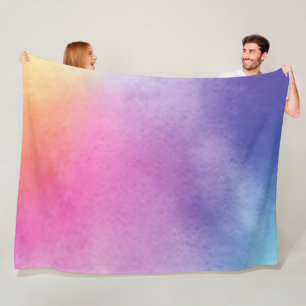 Pastel tie dye colourful fleece blanket