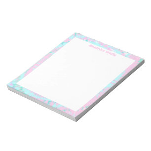Pastel Tie Dye Pattern Pink Aqua Mint Green Notepad