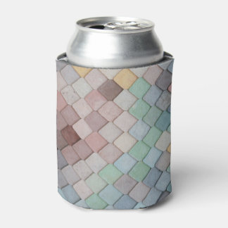 Pastel tiled can cooler sleeve