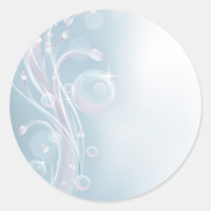 Pastel tone water background design classic round sticker