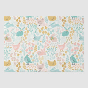 Pastel tones Easter symbols pattern Tissue Paper