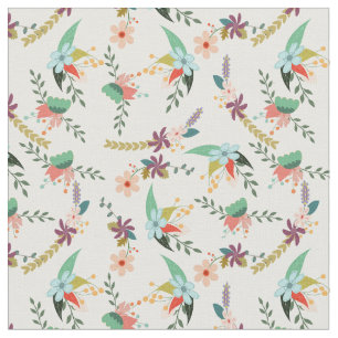 Pastel Tones Flowers Fabric