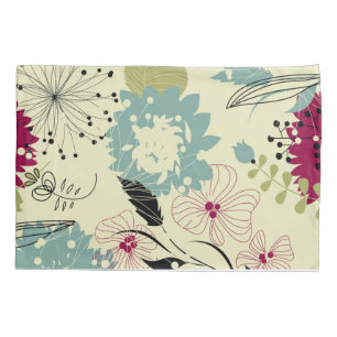 Pastel Tones Retro Floral Design Pillowcase