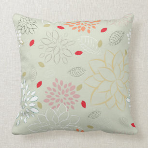 Pastel Tones Retro Flower Large Print Cushion