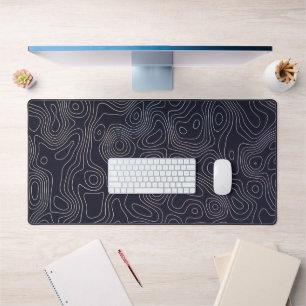 Pastel topographic map desk mat