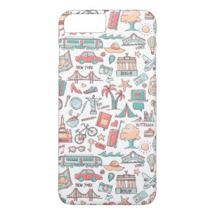 Pastel Tourist Pattern iPhone 8 Plus/7 Plus Case