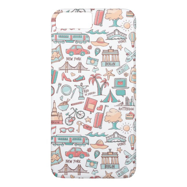 Pastel Tourist Pattern Case-Mate iPhone Case (Back)