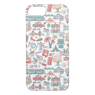 Pastel Tourist Pattern iPhone 8/7 Case