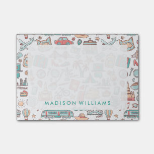 Pastel Tourist Pattern Post-it Notes