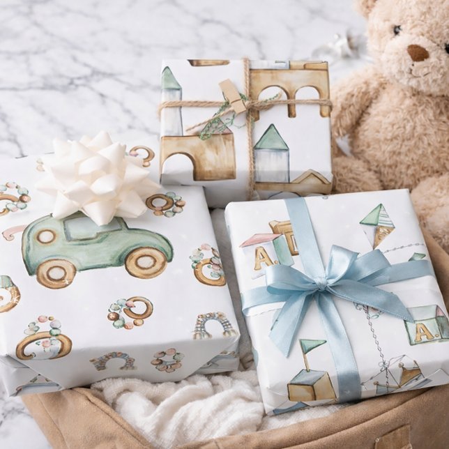 Pastel Toy and Car Gift Wrap (Creator Uploaded)