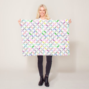 Pastel Traditional Patchwork Quilt Retro Baby Fleece Blanket