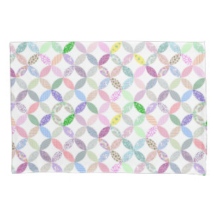 Pastel Traditional Patchwork Quilt Retro sewing Pillowcase