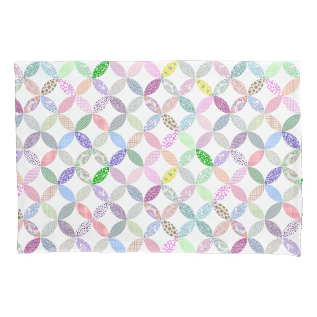 Pastel Traditional Patchwork Quilt Retro sewing Pillowcase (Front)