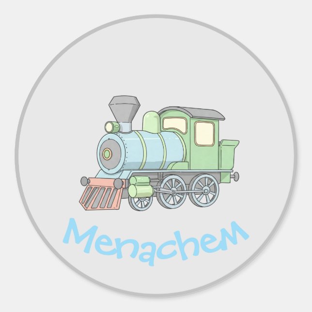 Pastel Train upsherin  Classic Round Sticker (Front)