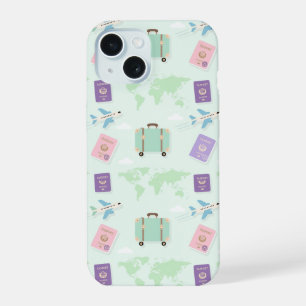 Pastel Travel Accessories Doodle iPhone Case – Cut