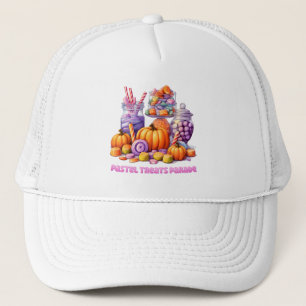 Pastel Treats Parade – Cute Candy & Pumpkin Trucker Hat