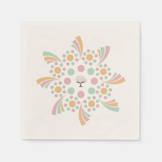Pastel Tree of Life Mandala Napkin