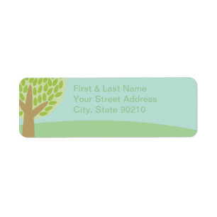 Pastel Tree & Sky Return Address Label