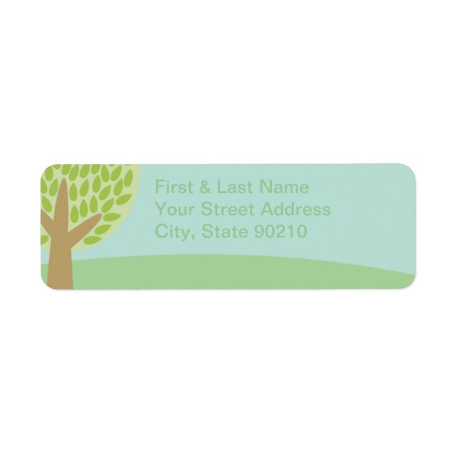 Pastel Tree & Sky Return Address Label (Front)