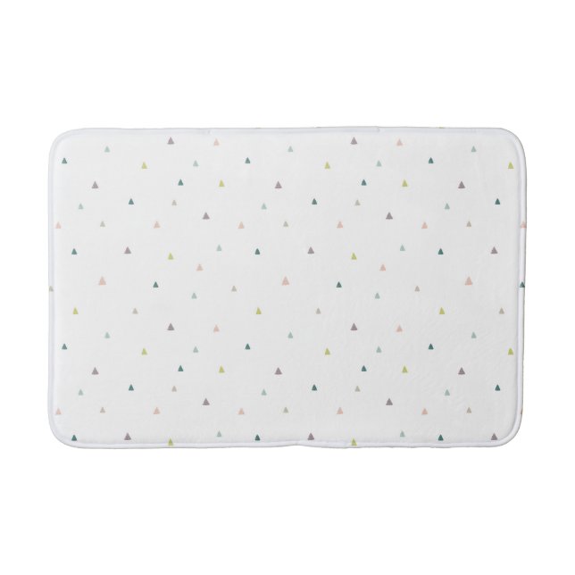 Pastel Triangle Doodle Pattern Bath Mat (Front)