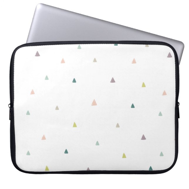 Pastel Triangle Doodle Pattern Laptop Sleeve (Front)