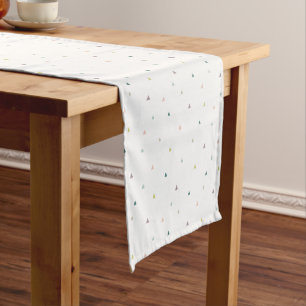 Pastel Triangle Doodle Pattern Medium Table Runner