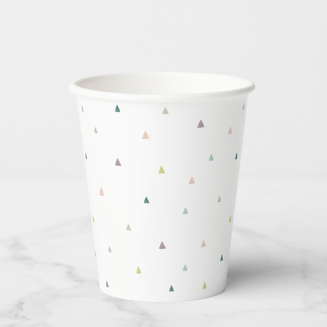 Pastel Triangle Doodle Pattern Paper Cups (Front)