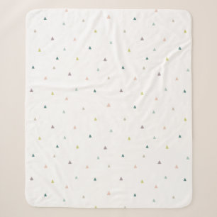 Pastel Triangle Doodle Pattern Sherpa Blanket