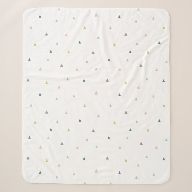 Pastel Triangle Doodle Pattern Sherpa Blanket (Front)