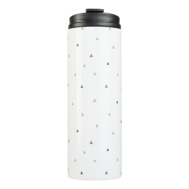 Pastel Triangle Doodle Pattern Thermal Tumbler (Front)