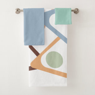 Pastel Triangles  Bath Towel Set