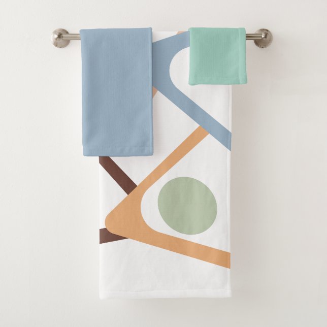 Pastel Triangles  Bath Towel Set (Insitu)