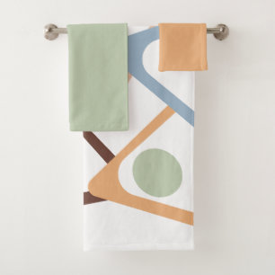 Pastel Triangles  Bath Towel Set
