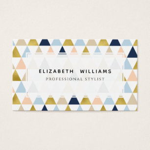 Pastel Triangles Geometric Stylist Business Cards