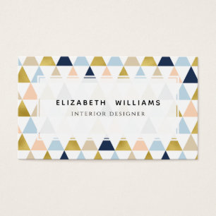 Pastel Triangles Interior Designer Business Cards