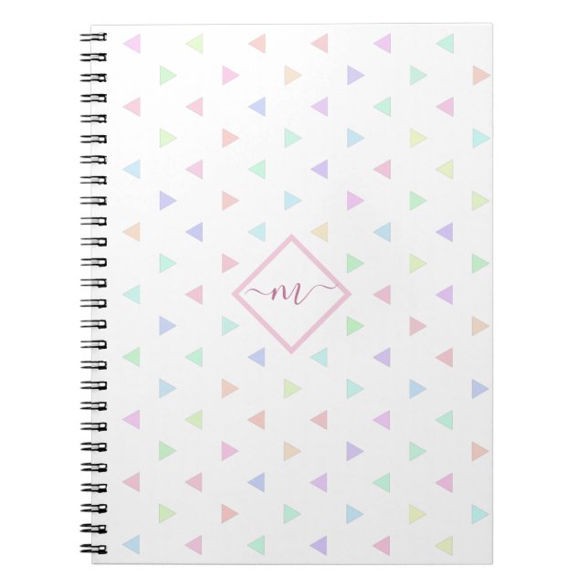 Pastel Triangles Pattern Multicolor Photo Notebook (Front)