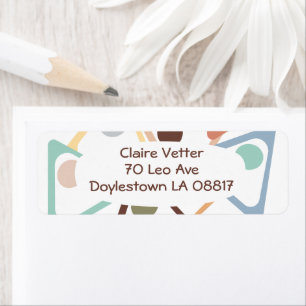 Pastel Triangles  Return Address Label