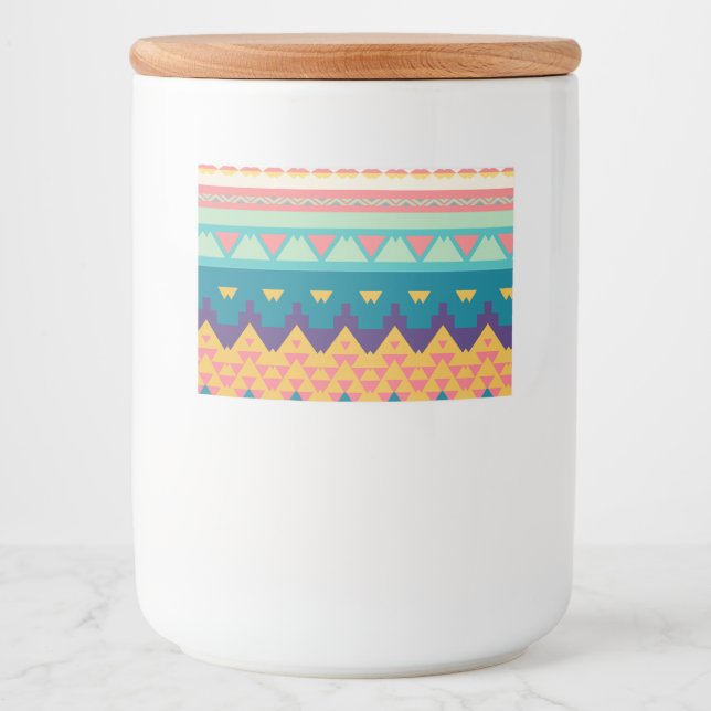 Pastel tribal design food label (Front)