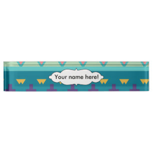 Pastel tribal design nameplate