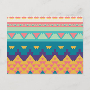 Pastel tribal design postcard