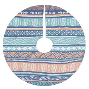 Pastel tribal Navajo: seamless pattern. Brushed Polyester Tree Skirt