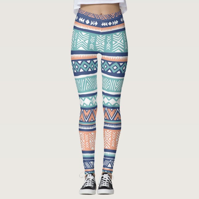 Pastel tribal Navajo: seamless pattern. Leggings (Front)
