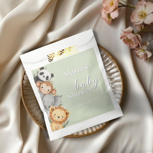 Pastel Tropical Baby Shower Jungle Safari Animals  Favour Bag