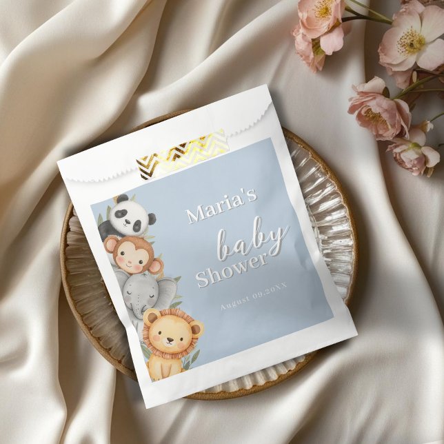 Pastel Tropical Baby Shower Jungle Safari Animals  Favour Bag (Creator Uploaded)