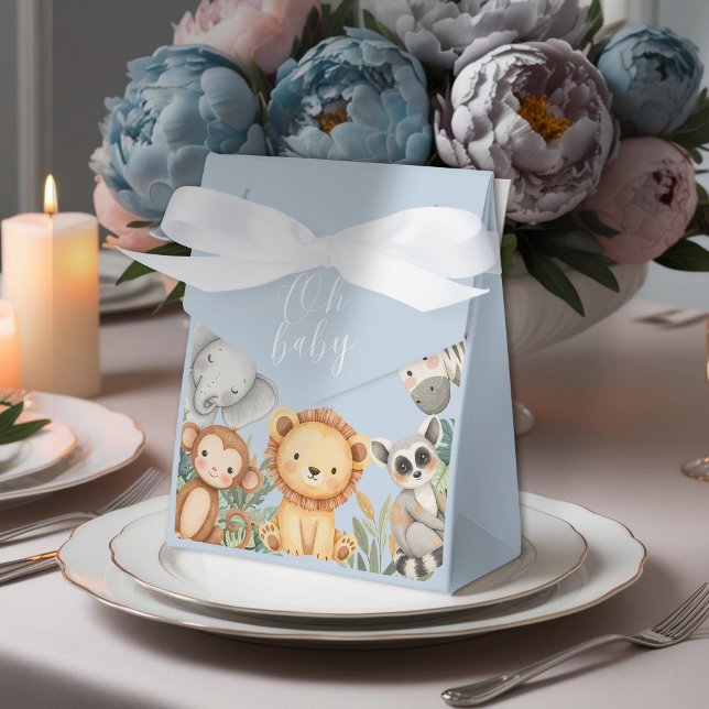 Pastel Tropical Baby Shower Jungle Safari Animals  Favour Box (Creator Uploaded)