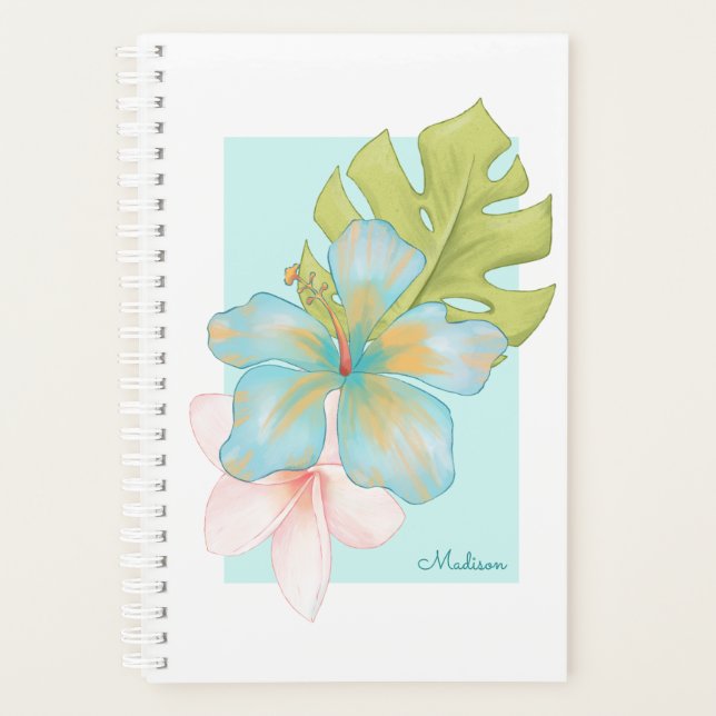 Pastel Tropical Bouquet with Your Name Planner (Front)